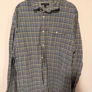 Banana Republic Gray and Blue Plaid Shirt